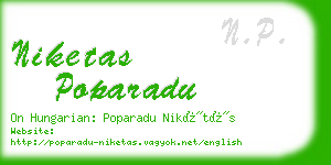 niketas poparadu business card
